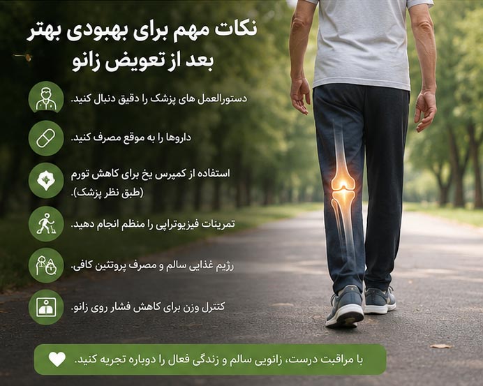 خوابیدن و نشستن بعد از تعویض زانو